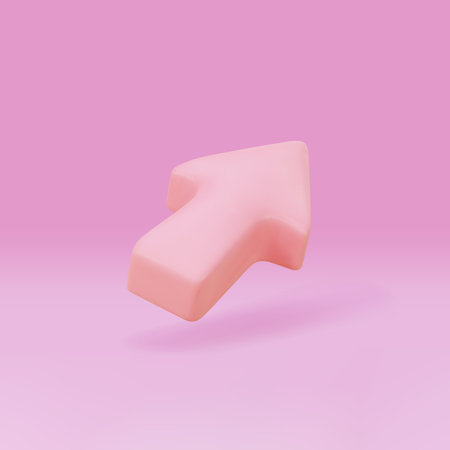 3d arrow pointer realistic icon. Geometric mouse cursor for website. Corrector of right direction to goal.のイラスト素材