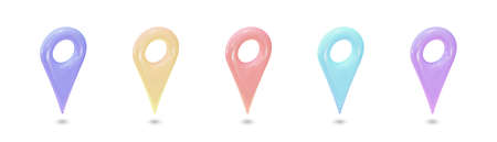 Arrow set , pin realistic 3d . Art design location symbol template. Abstract concept navigation...