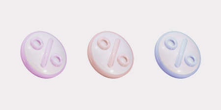 3d icons of discounts for online shopping. Super Sale Day, Special Discount Offer.