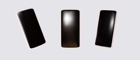 Realistic set smartphone mockup for presentation and advertising template.