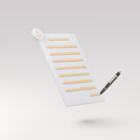 3d realistic Copywriting, writing icon. Document and pens.のイラスト素材