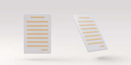 3d realistic two documents icon.