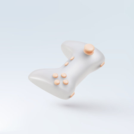 3d white Realistic gamepad. vector