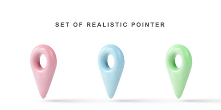 3d set pointer isolated on white background.のイラスト素材