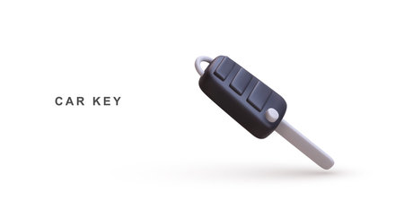 3d realistic car key isolated on white background.のイラスト素材