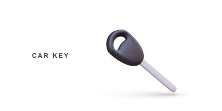 3d car key isolated on white background.のイラスト素材