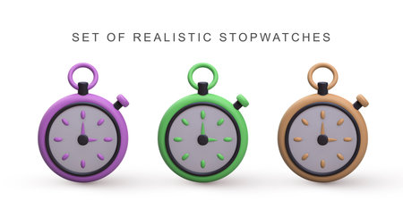 3d realistic set stopwatches.