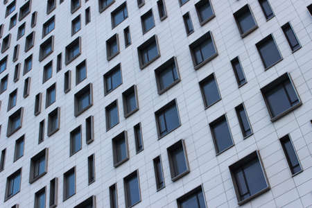 Facade displaying windows of an office building in Bucharest
