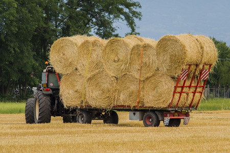Transport bales of hayの写真素材