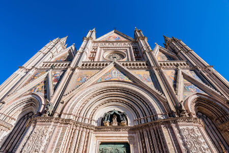 The magnificent facade of the Orvieto Cathedralの写真素材