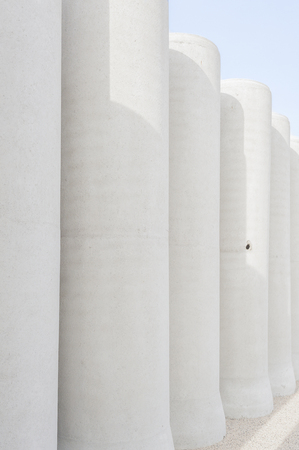 Concrete drainage pipes for industrial building construction.の写真素材