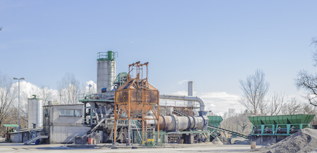 Gravel washing plant for concrete production and construction activities.の写真素材