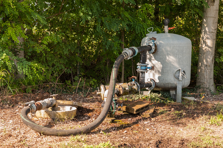 System for pumping irrigation water for agriculture with expansion tankの写真素材