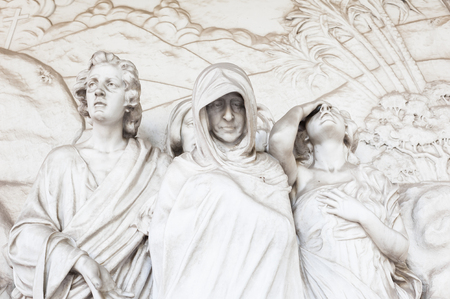 More than 100 years old statue. Cemetery located in North Italy.の写真素材