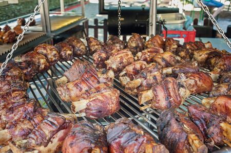 Grilled pork knuckle. German cuisine. Street food.の写真素材