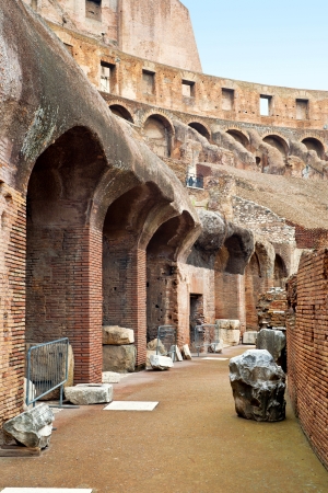Inside the Colosseum in Romeの写真素材