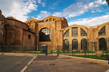The Baths of Diocletian (Thermae Diocletiani) in Romeの写真素材
