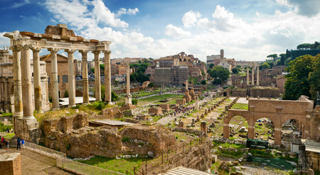 View of the Roman Forum in Rome, Italyのeditorial素材
