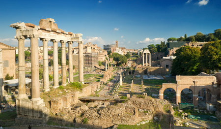 View of the Roman Forum in Rome, Italyのeditorial素材