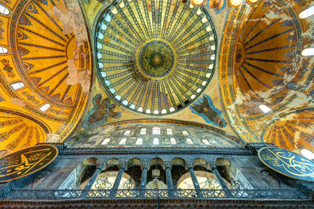 Interior of the Hagia Sophia on May 25, 2013 in Istanbul, Turkey  Hagia Sophia is the greatest monument of Byzantine Culture  It was built in the 6th century のeditorial素材