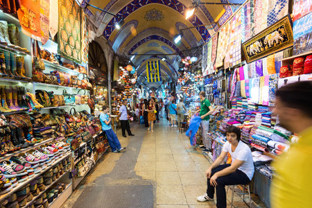 The Grand Bazaar on may 27, 2013 in Istanbul, Turkey  The Grand Bazaar is the oldest and the largest covered market in the world, with 61 covered streets and over 3,000 shops のeditorial素材