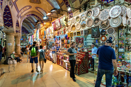 The Grand Bazaar on may 27, 2013 in Istanbul, Turkey  The Grand Bazaar is the oldest and the largest covered market in the world, with 61 covered streets and over 3,000 shops のeditorial素材