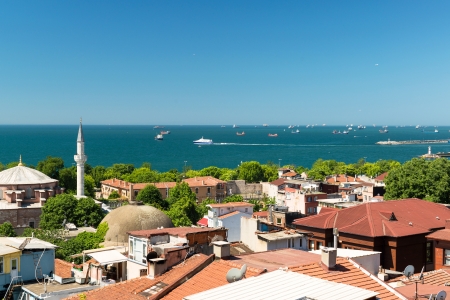 Sea of Marmara, view from Istanbul, Turkeyの写真素材