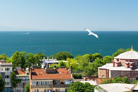 Sea of Marmara, view from Istanbul, Turkeyの写真素材