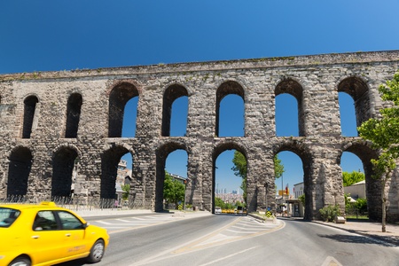 Aqueduct of Valens in Istanbul, Turkey  It was built by the emperor Valens in the late 4th century, and is one of the most important landmarks of the city の写真素材