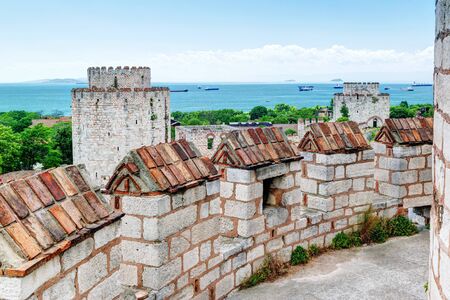 The Yedikule Fortress in Istanbul, Turkey  Yedikule fortress, or Castle of Seven Towers, is the famous fortress built by Sultan Mehmed II in 1458 の写真素材