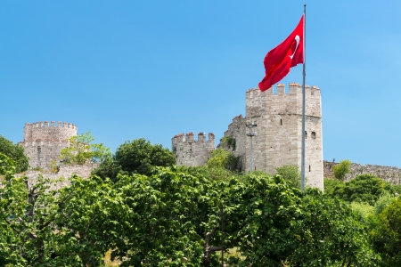 The Yedikule Fortress in Istanbul, Turkey  Yedikule fortress, or Castle of Seven Towers, is the famous fortress built by Sultan Mehmed II in 1458 の写真素材