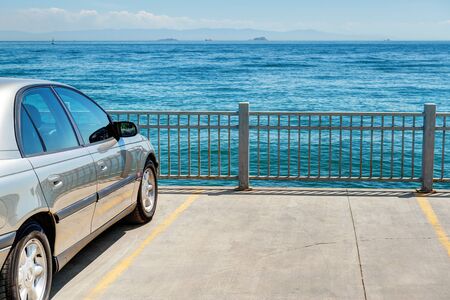 the car on the embankment  The Sea of Marmara, Istanbul, Turkey 