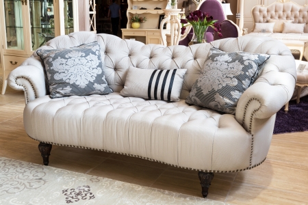 Classic sofa in a furniture storeの写真素材