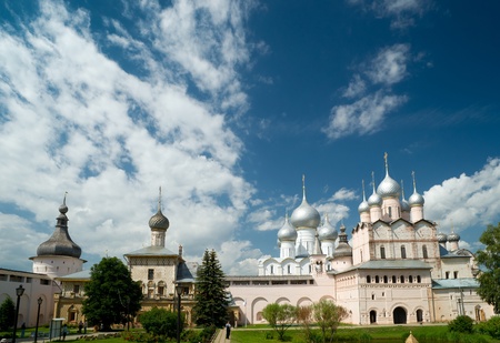 Inside Rostov Kremlin. The ancient town of Rostov The Great is a tourist center of the Golden Ring of Russiaの写真素材