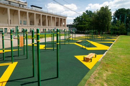 Sports gymnastic ground on the street in Luzhniki, Moscowの写真素材