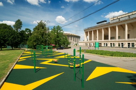 Sports gymnastic ground on the street in Luzhniki, Moscowの写真素材