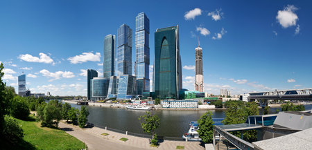 Moscow-city business center panorama, Russiaのeditorial素材