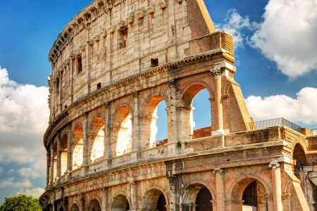 View of the Colosseum in Rome, Italyの写真素材