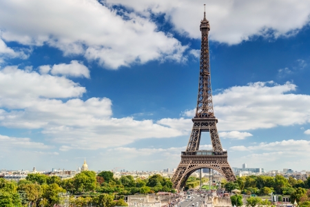 Paris skyline with the Eiffel towerの写真素材