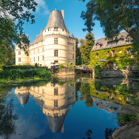 The chateau de l Islette, France  This Renaissance castle is located in the  Loire Valley, was built in the 16th century and is a tourist attraction のeditorial素材