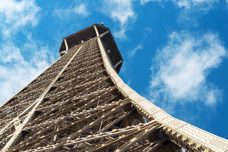 The top of the Eiffel Tower in Paris, Franceの写真素材
