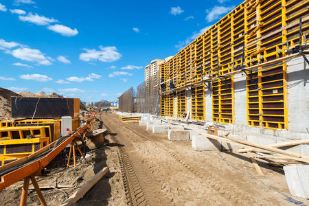 Construction site on april 10, 2014 in Moscow, Russia  Urban construction is at a faster pace in...