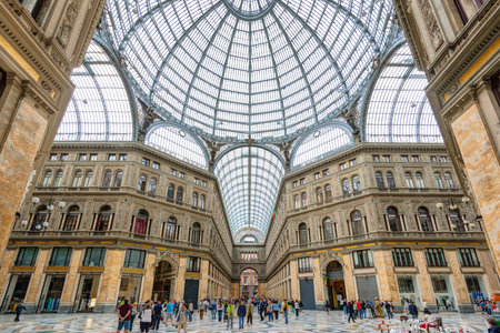 NAPLES, ITALY - MAY 13, 2014: Galleria Umberto I. This is a public shopping gallery in Naples.のeditorial素材