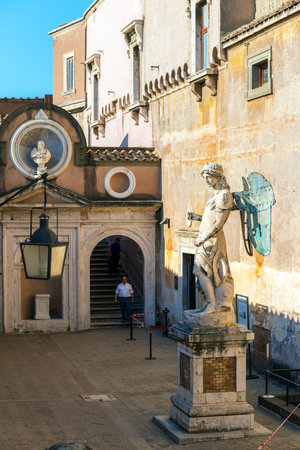 Archangel Michael statue in Castel Sant`Angelo, Romeのeditorial素材