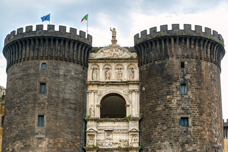 The Castel Nuovo, seat of the medieval kings of Naples, Italyのeditorial素材