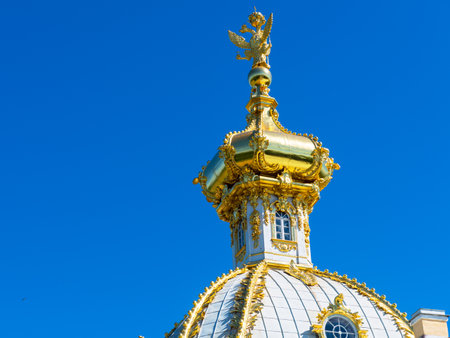 Peterhof Palace (Petrodvorets) in St Petersburg. The Peterhof Palace included in the UNESCOのeditorial素材