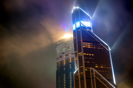 MOSCOW - 27 NOV, 2014: Moscow-city (Moscow International Business Center) under construction at...