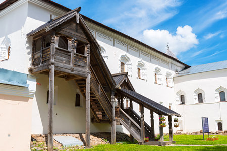 Ancient buildings in the Kremlin in Veliky Novgorod (Novgorod the Great), Russiaのeditorial素材