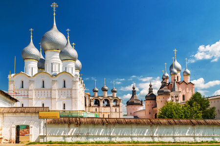 Old Orthodox church in the center of Rostov the Great, Golden Ring of Russiaのeditorial素材