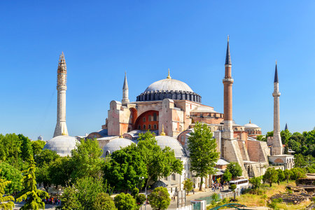 Hagia Sophia in Istanbul, Turkey. Hagia Sophia is the greatest monument of Byzantine Culture.のeditorial素材